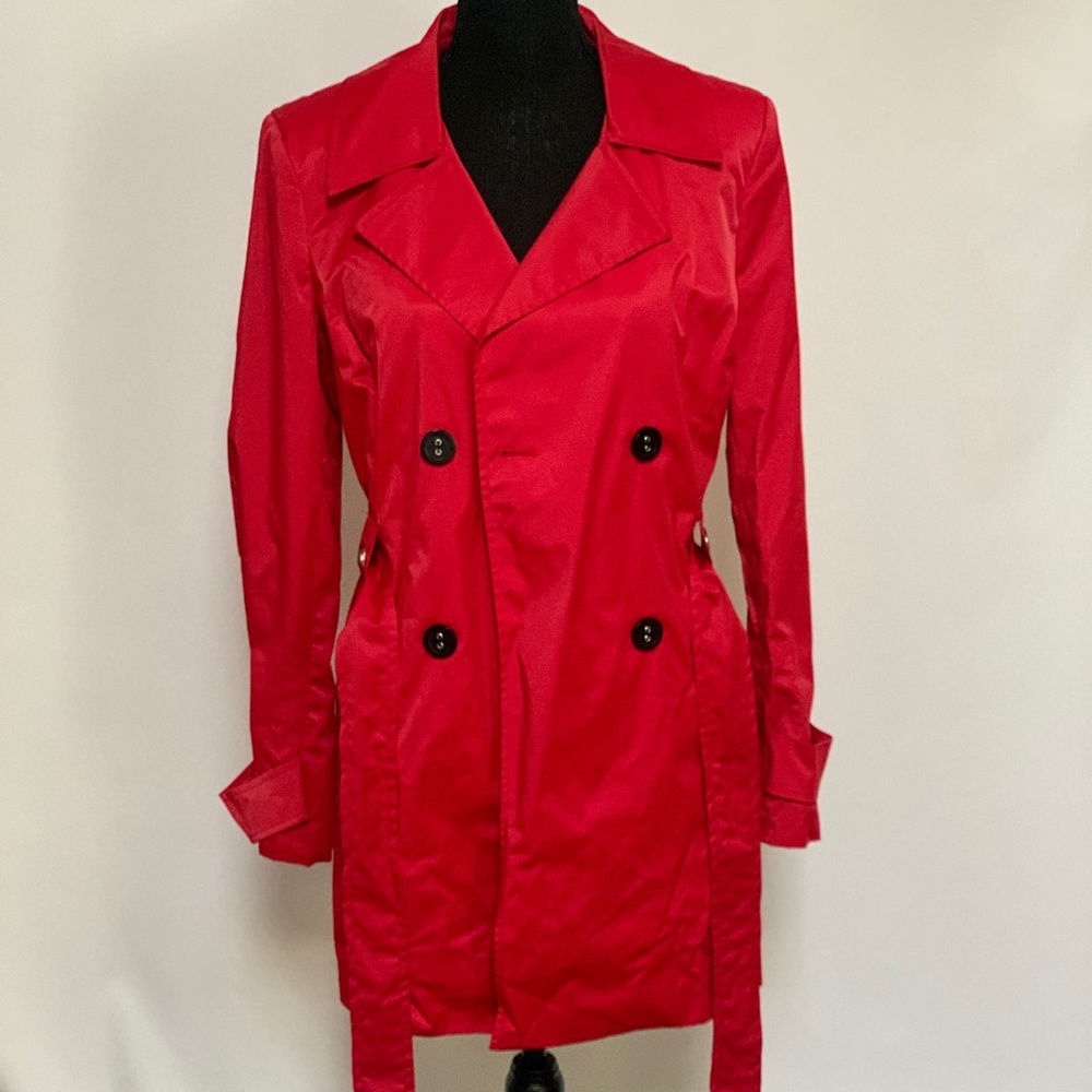 Red trench coat